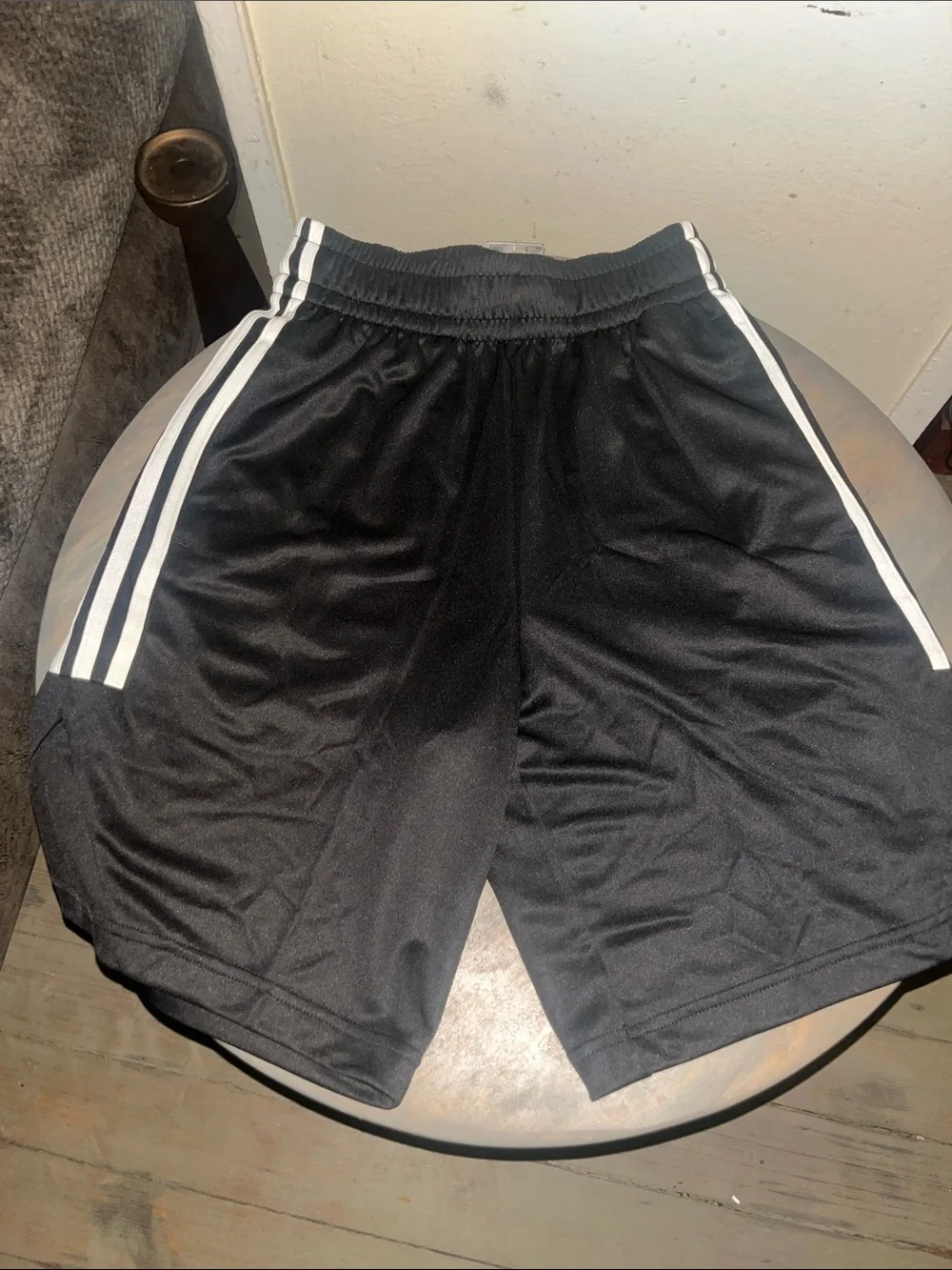 NWT adidas Black Athletic Shorts with White Stripes